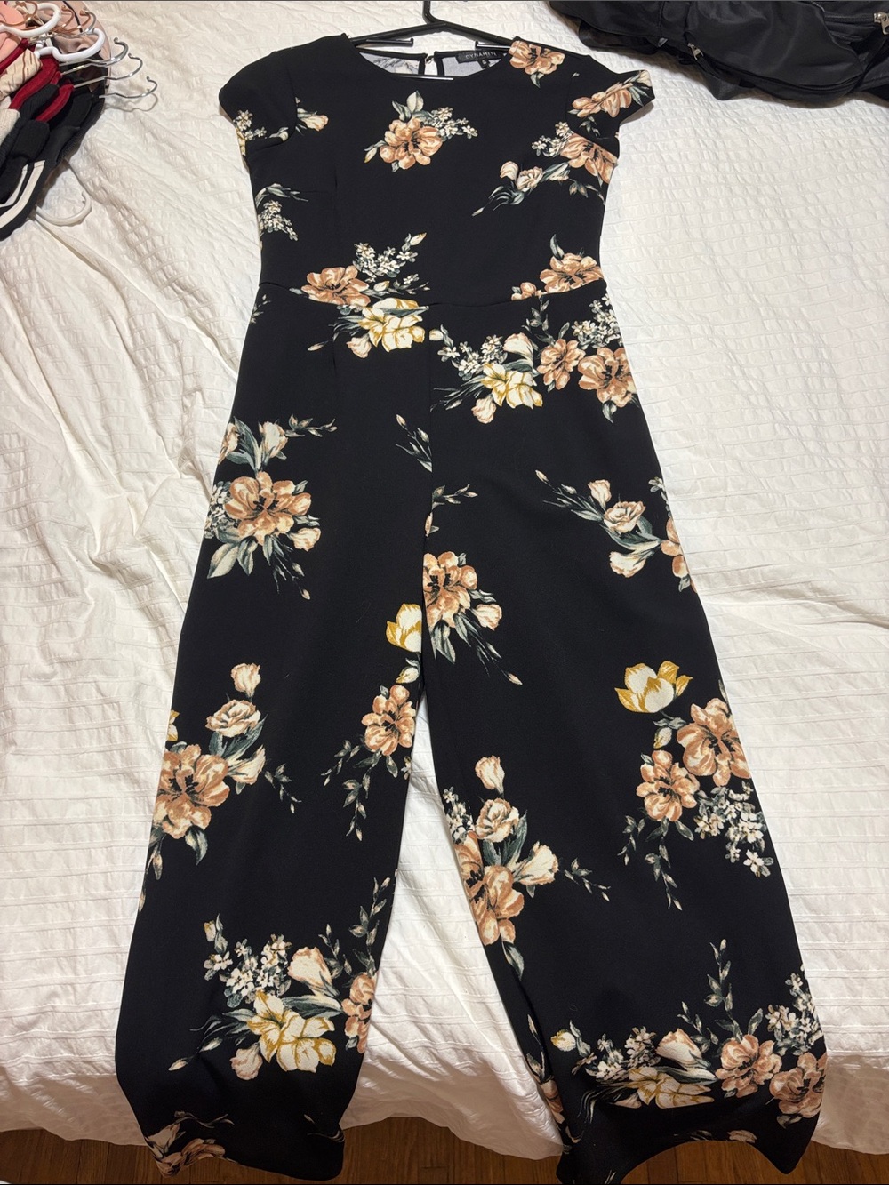 Dynamite Black Floral Wide-Leg Jumpsuit